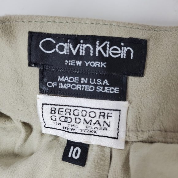 Bergdorf Goodman Calvin Klein Light Sage Green Suede Maxi Skirt - Picture 9 of 12
